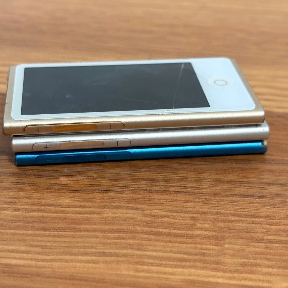 FOR PARTS Apple iPod Nano 7th Gen A1446 Lot of 3 Cracked Screens Blue Silver